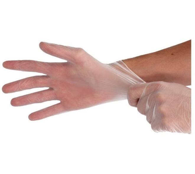 Handschoen CMT M vinyl poedervrij wit 100 stuks