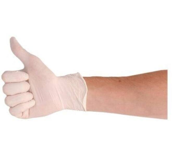 Handschoen CMT S latex poedervrij wit 100 stuks