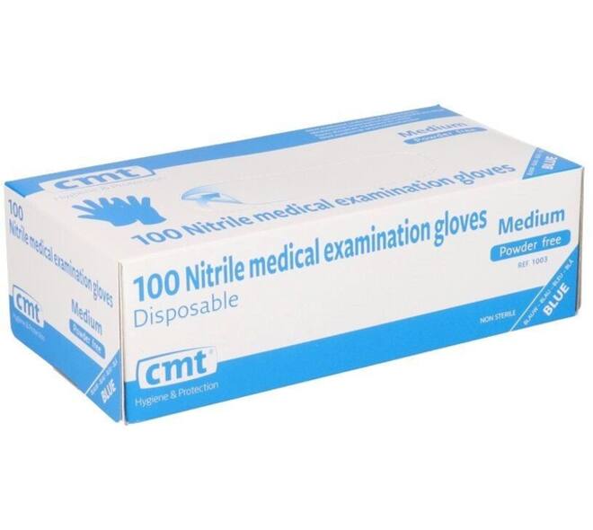 Handschoen CMT M soft nitril blauw 100 stuks