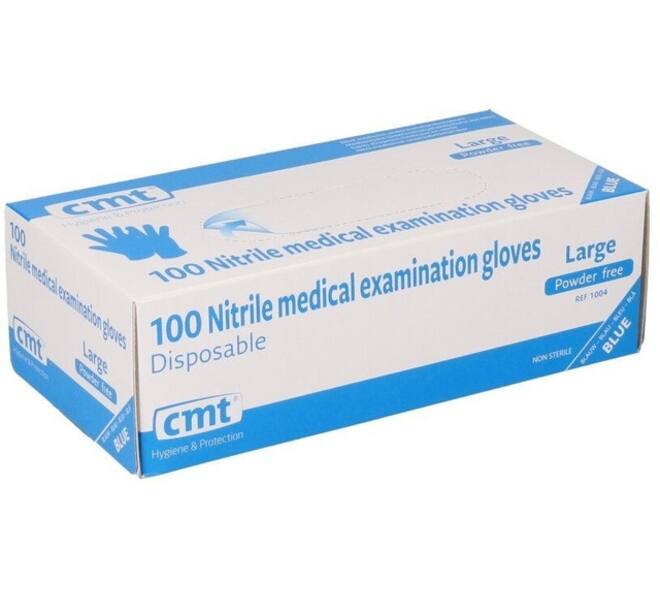 Handschoen CMT L soft nitril blauw 100 stuks