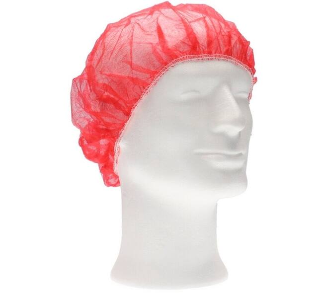 Haarnet CMT bouffant non-woven XL 58cm PP rood 100 stuks