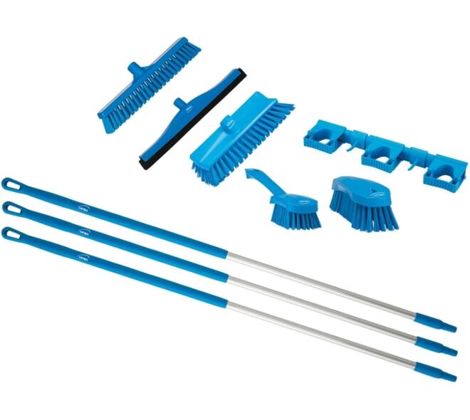 Starterkit Vikan Hygiene borstelwerk horeca 9-delig -Blauw