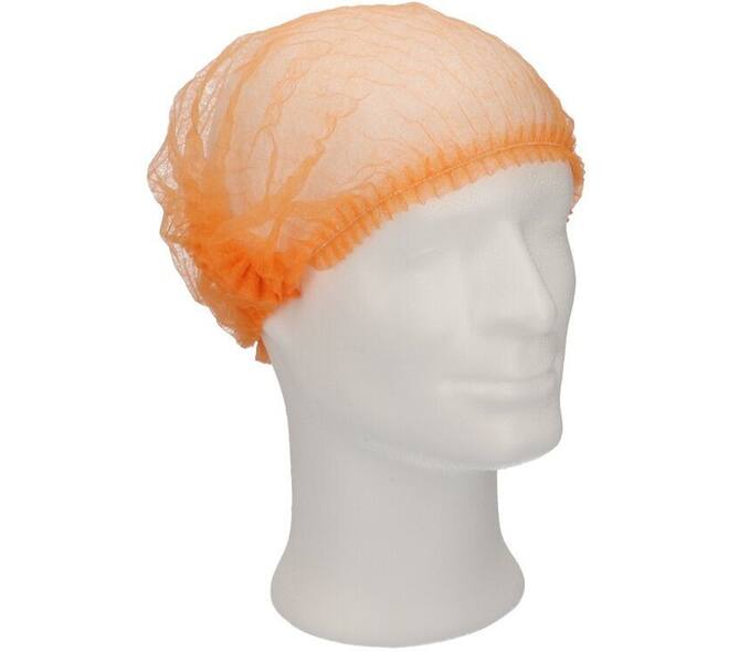 Haarnet CMT clip non-woven M 49cm PP oranje 100 stuks