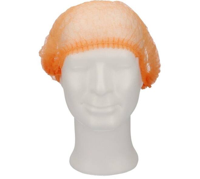 Haarnet CMT clip non-woven M 49cm PP oranje 100 stuks