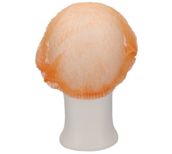Haarnet CMT clip non-woven M 49cm PP oranje 100 stuks
