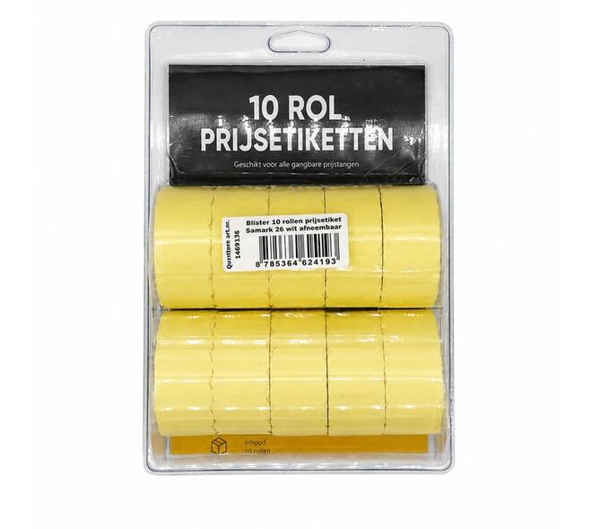 Prijsetiket 12x26mm Sato Samark afneembaar wit