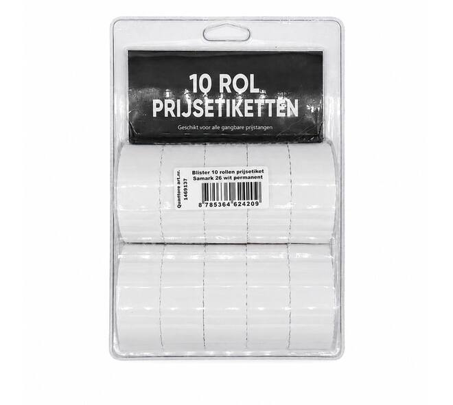 Prijsetiket 12x26mm Sato Samark permanent wit