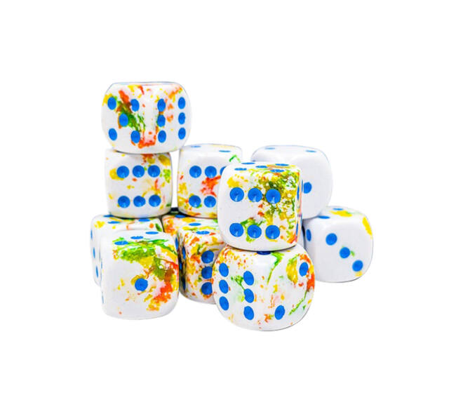 Dobbelsteen Chessex Breezy/blue D6 16mm set à 12 stuks