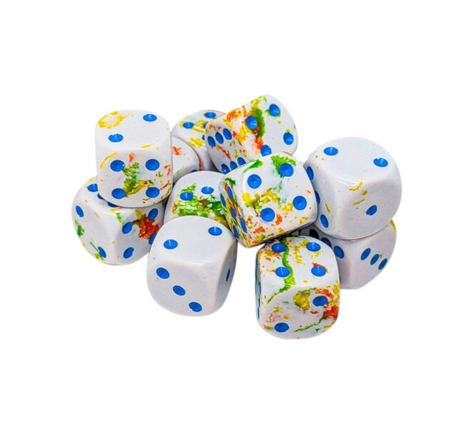 Dobbelsteen Chessex Breezy/blue D6 16mm set à 12 stuks