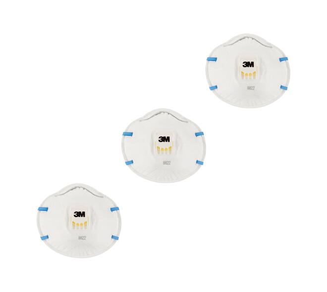 Stofmasker 3M voor schuren 8822 FFP2 met ventiel 3 stuks