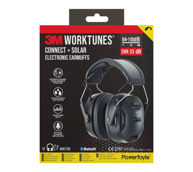 Oorkap 3M WorkTunes Connect en Solar Bluetooth 33dB zwart