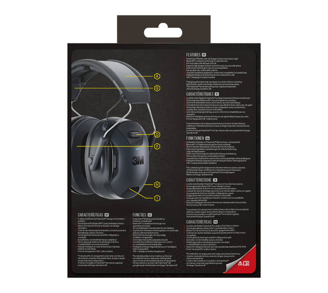 Oorkap 3M WorkTunes Connect en Solar Bluetooth 33dB zwart