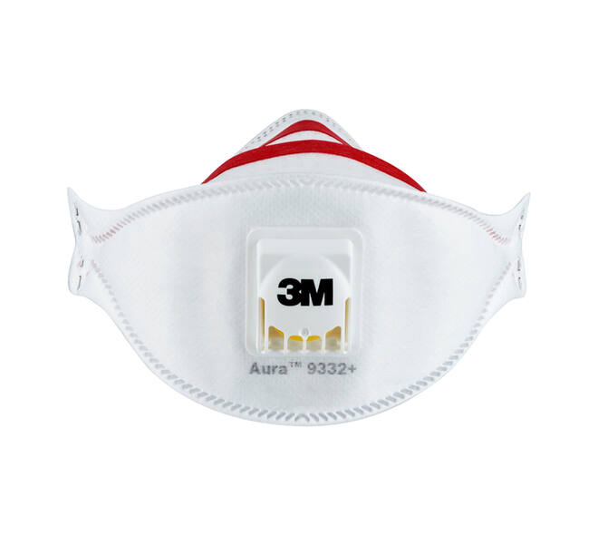 Stofmasker 3M Aura Comfort Cool Flow 9332 FFP3 met ventiel 2 stuks
