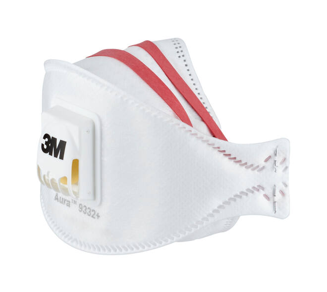 Stofmasker 3M Aura Comfort Cool Flow 9332 FFP3 met ventiel 2 stuks