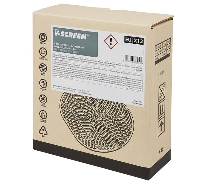 Urinoirmat V-screen Ocean Spray 12 stuks