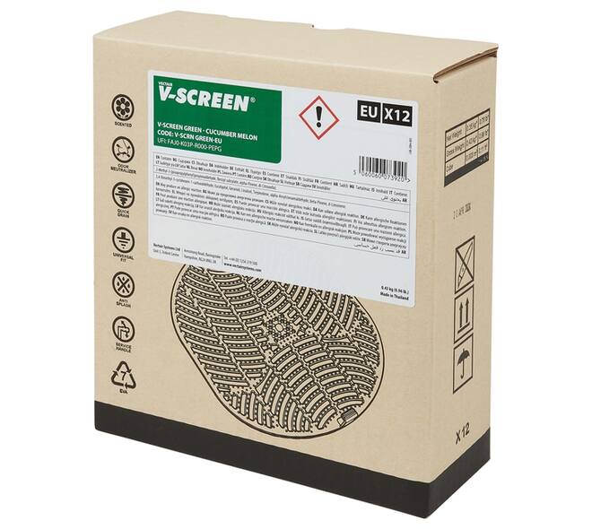 Urinoirmat V-screen Cucumber Melon 12 stuks