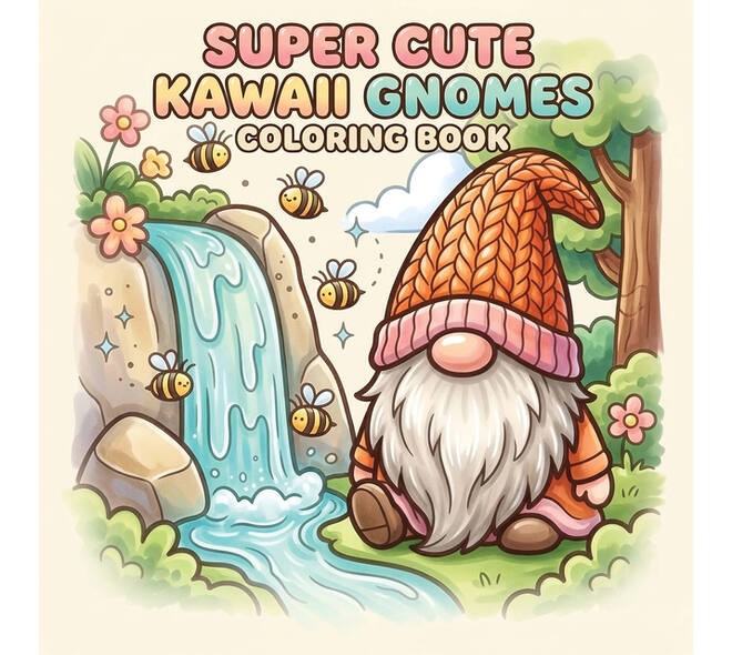 Kleurboek Super Cute Kawaii gnomes