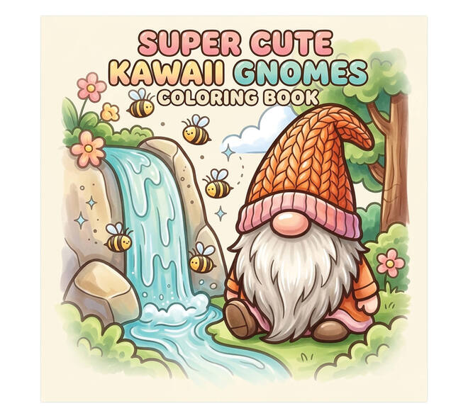 Kleurboek Super Cute Kawaii gnomes