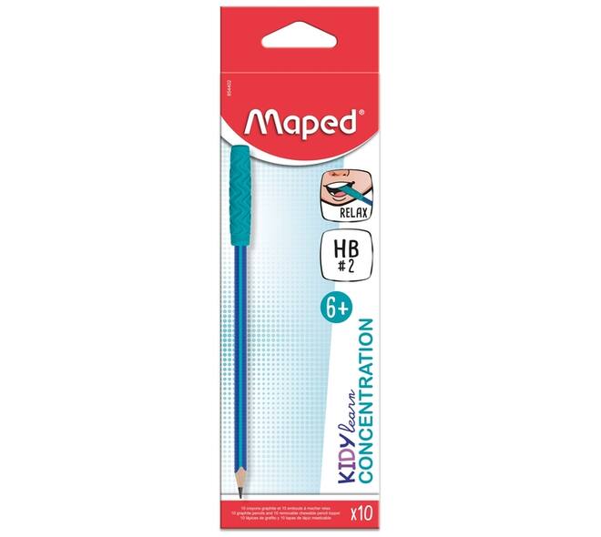 Potlood Maped Kidy Learn Concentration met kauwtopper blauw 10 stuks