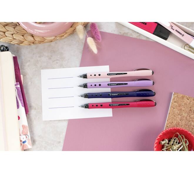 Rollerpen STABILO worker+ Wildflower medium Pruisisch blauw