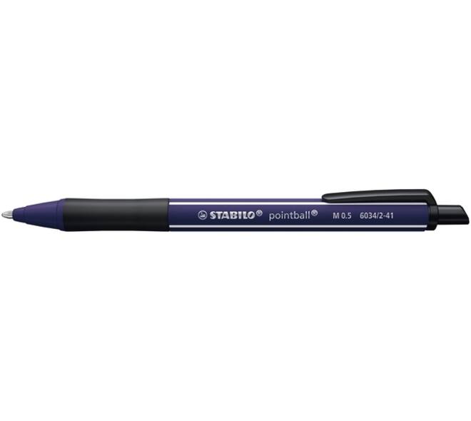 Balpen STABILO pointball Wildflower medium Pruisisch blauw