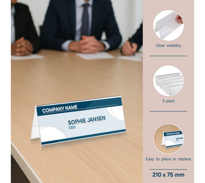 Tafelnaambord Europel A5 gevouwen 5 stuks