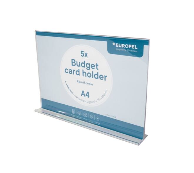 Kaarthouder Europel Budget T-standaard A4 liggend 5 stuks