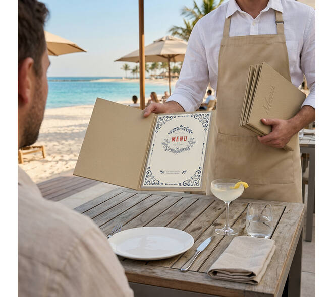 Menukaart Securit Signature A4 zand