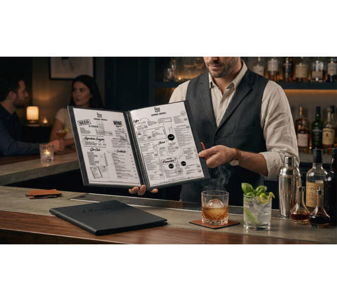 Menukaart Securit Signature A4 zwart