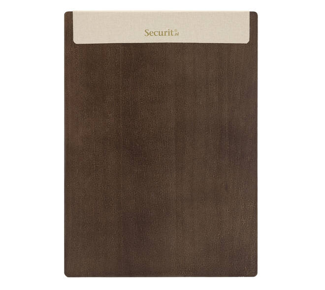 Menukaart Securit Signature klembord A4 donker hout grijs