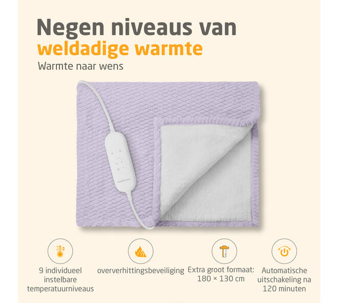 Knuffelwarmtedeken Medisana HB 418 lila
