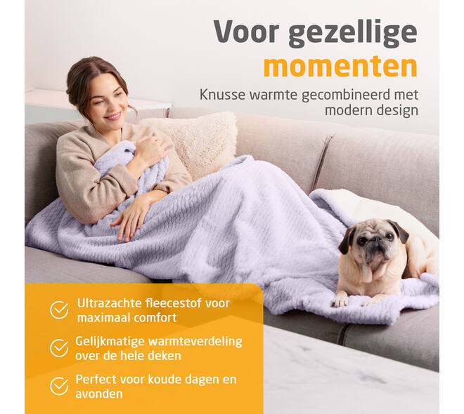 Knuffelwarmtedeken Medisana HB 418 lila