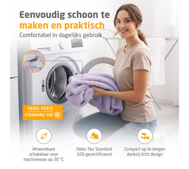 Knuffelwarmtedeken Medisana HB 418 lila
