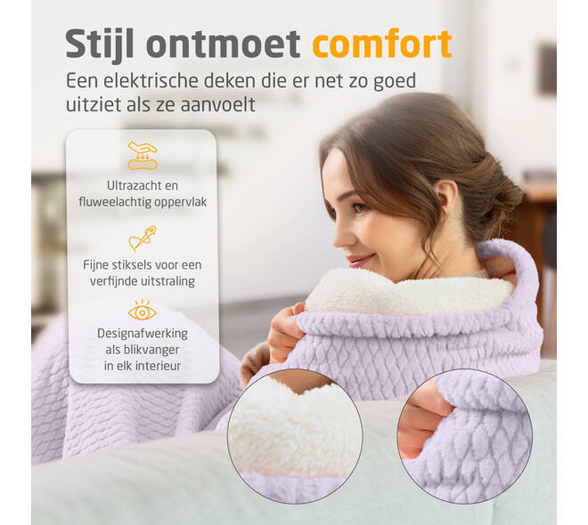 Knuffelwarmtedeken Medisana HB 418 lila