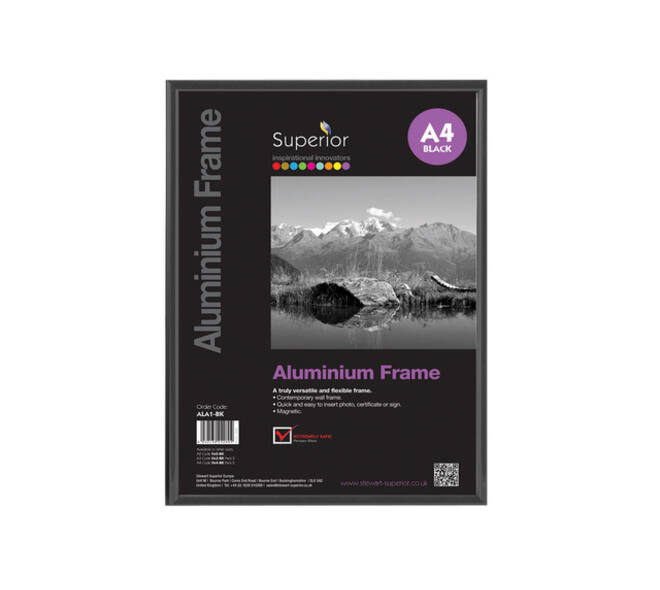 Fotolijst Seco A4 zwartkleurig geborsteld aluminium