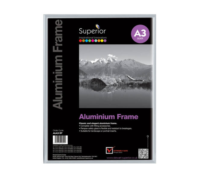 Fotolijst Seco A3 zilverkleurig geborsteld aluminium