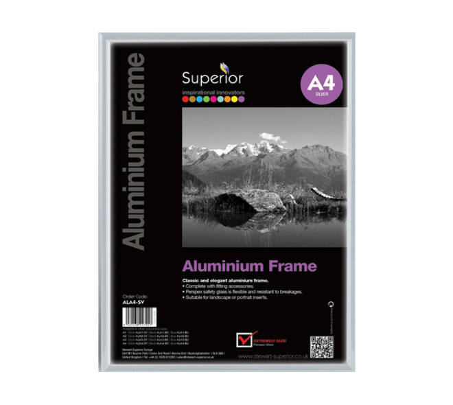 Fotolijst Seco A4 zilverkleurig geborsteld aluminium