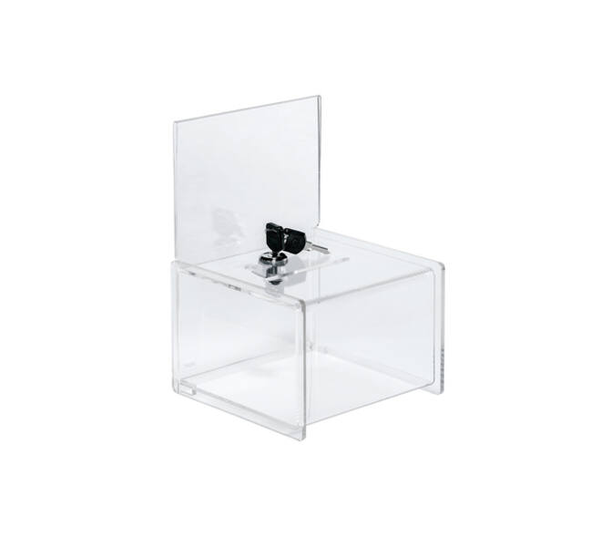 Actiebox Sigel transparant met slot 15x22x15cm + insteek