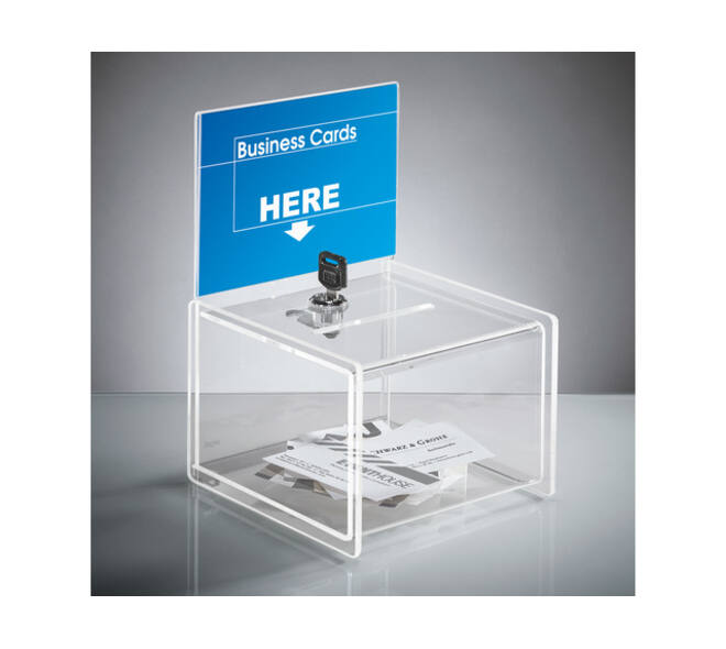 Actiebox Sigel transparant met slot 15x22x15cm + insteek