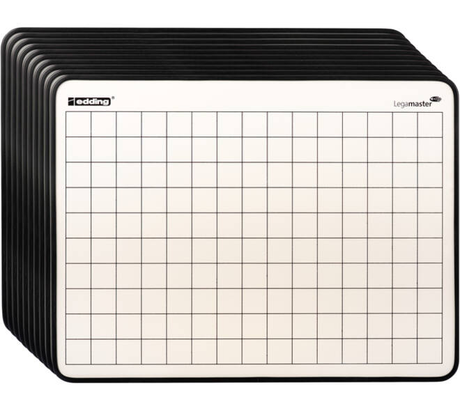 Wisbord Legamaster emaille staal geruit + blanco
