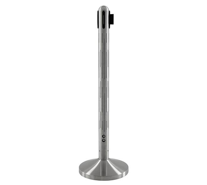 Afzetpaal Securit Nova RVS met rolband en RGB-verlichting 100cm zilver