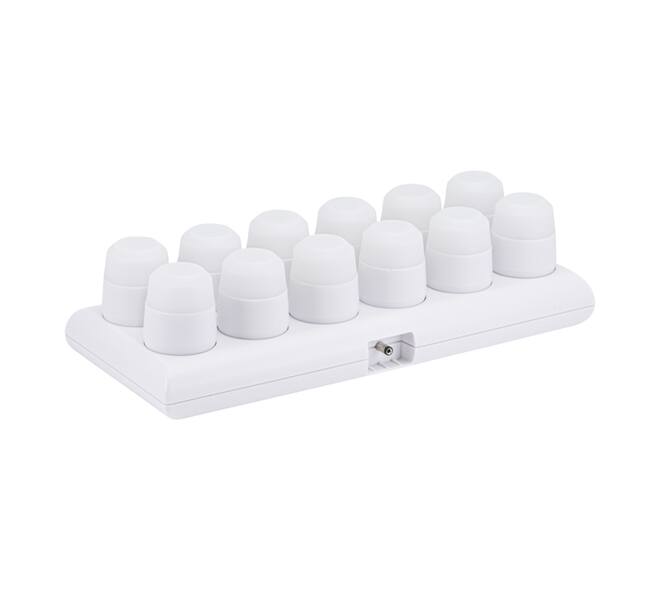 Theelicht Securit Amsterdam LED warmwit met oplaadstation 12 stuks wit