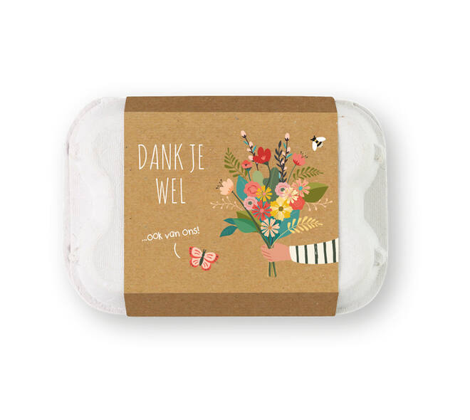 Giftbox Blossombs Dank je wel eierdoosje à 6 zaadbommetjes