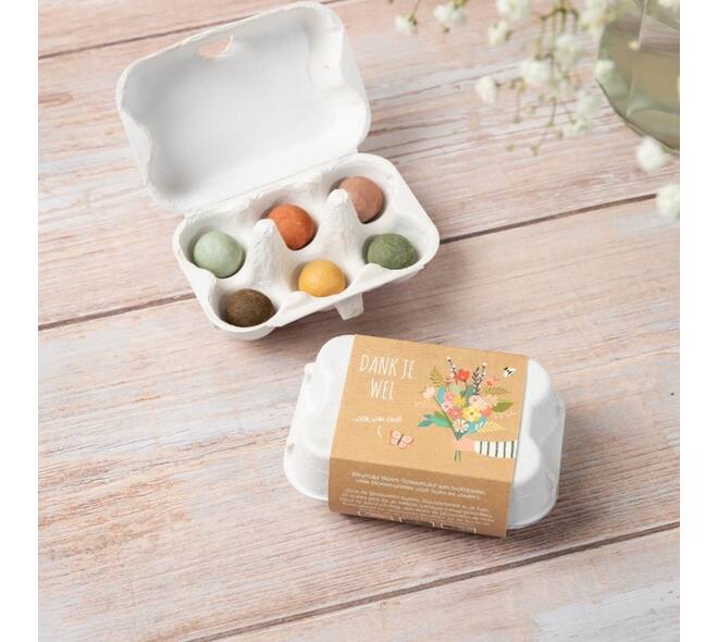 Giftbox Blossombs Dank je wel eierdoosje à 6 zaadbommetjes