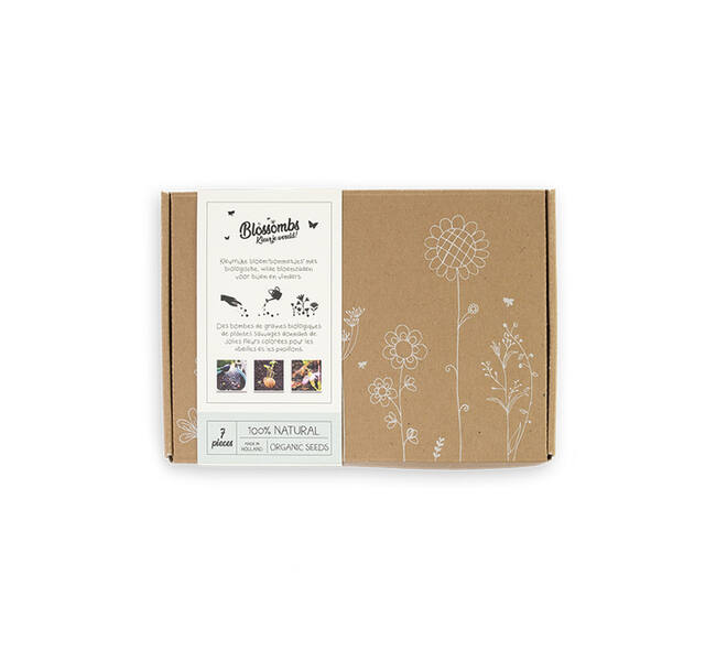 Giftbox Blossombs wilde bloemzaden box à 7 zaadbommetjes