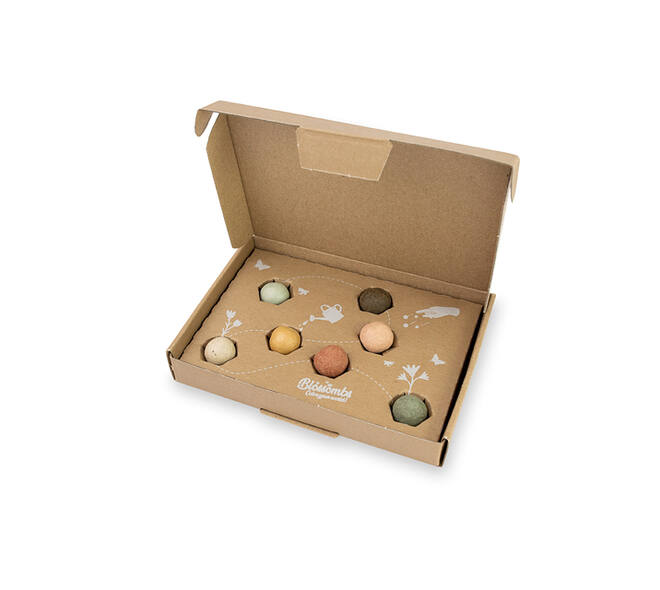 Giftbox Blossombs wilde bloemzaden box à 7 zaadbommetjes