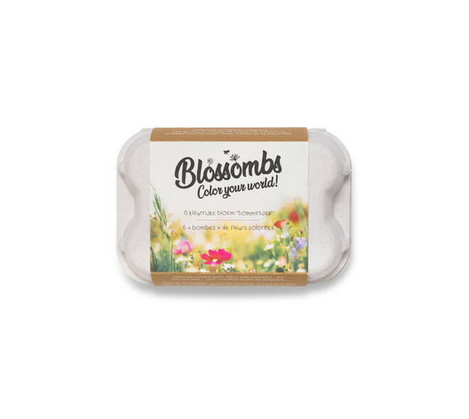 Giftbox Blossombs bloemen eierdoosje à 6 zaadbommetjes