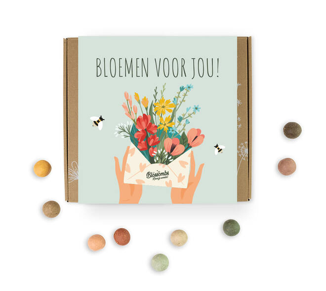 Giftbox Blossombs Bloemen voor jou box à 9 zaadbommetjes