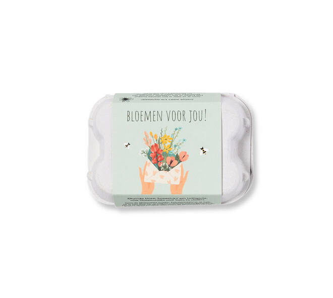 Giftbox Blossombs Bloemen voor jou eierdoosje à 6 zaadbommetjes