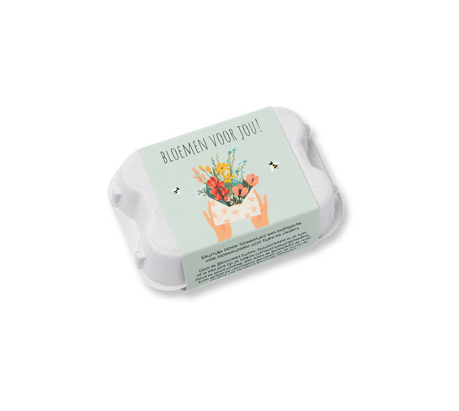 Giftbox Blossombs Bloemen voor jou eierdoosje à 6 zaadbommetjes